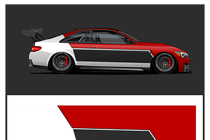 Dynamic Racing Car Wrap Design, a Technology Illustration by CarWrap design