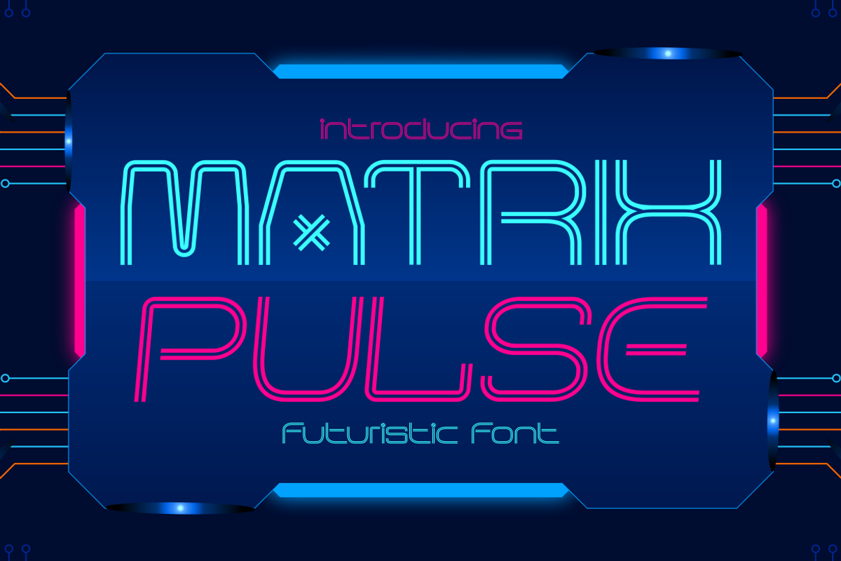 Matrix Pulse Futuristic Font, a Font by PutraCetol Studio (Photo 1 of 5)