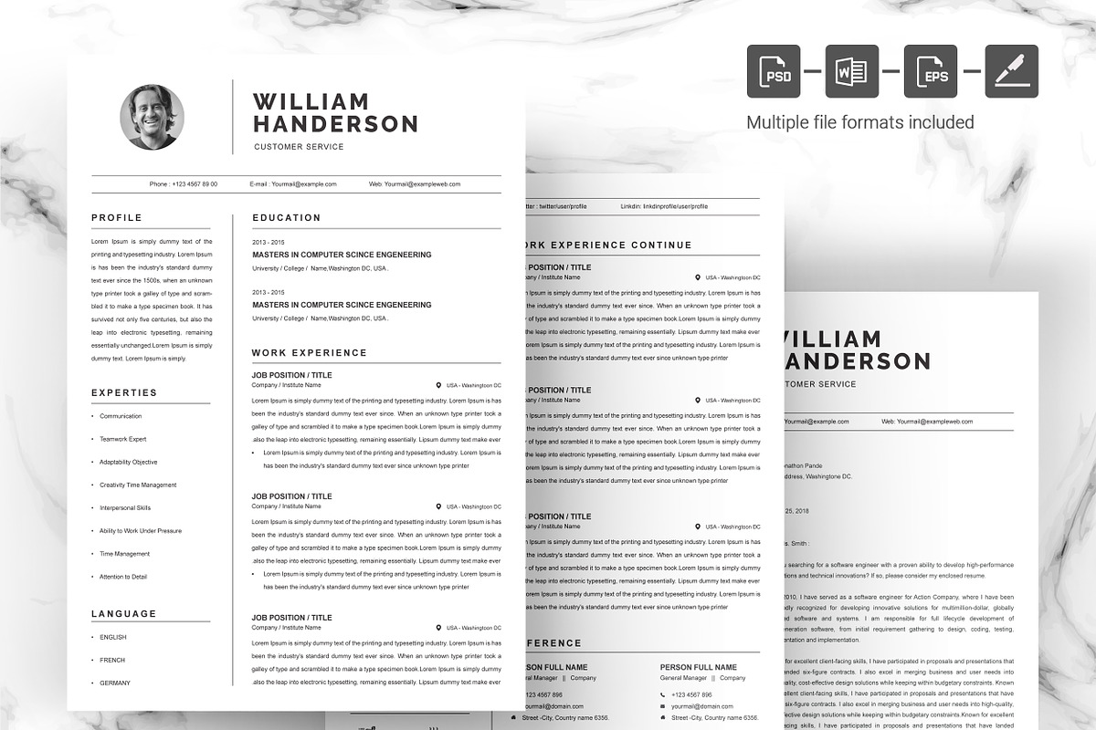 Clean and Simple Resume Template, a Resume Template by ResumeInventor
