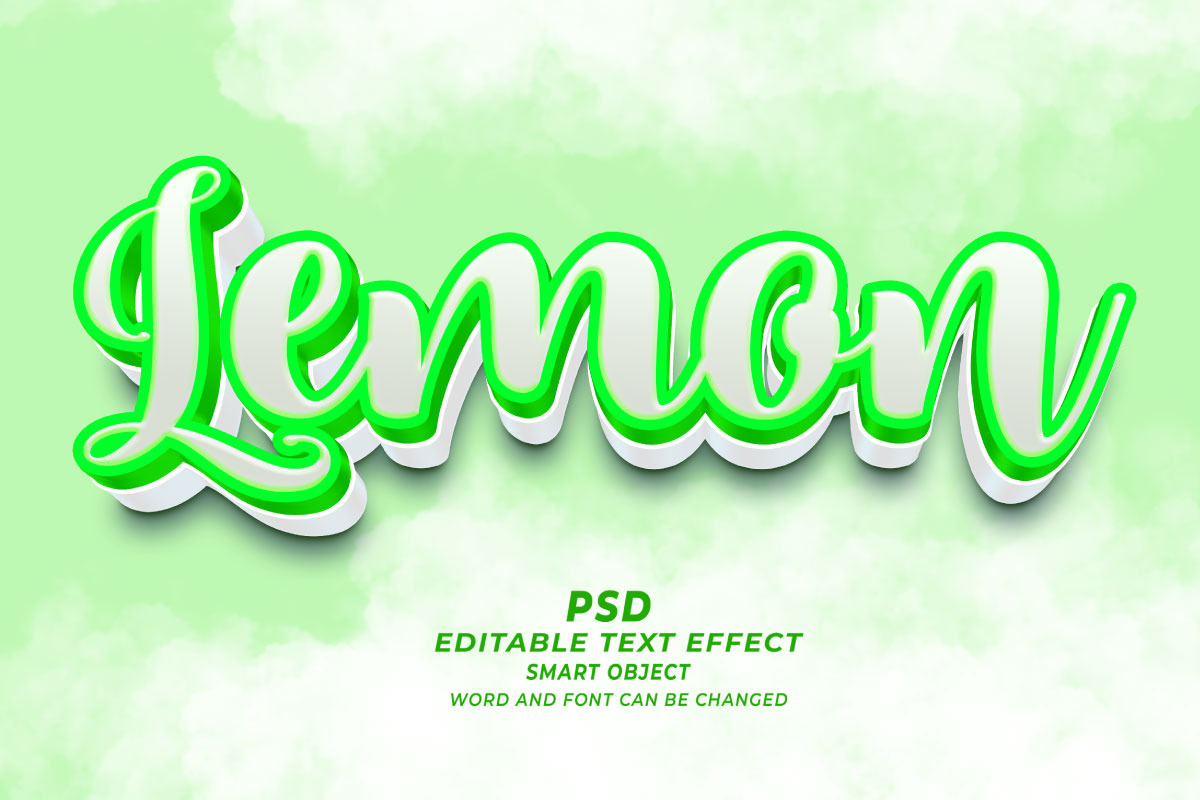 Lemon PSD 3D Editable Text Effect, a Layer Style Add-On by TrueVector