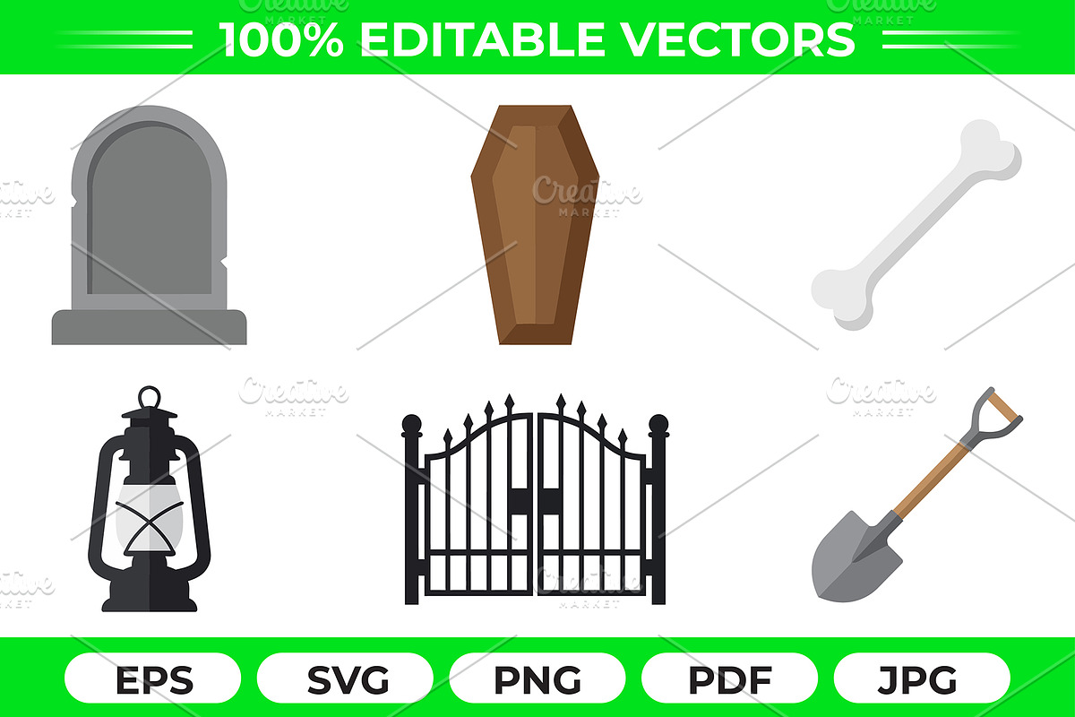 Graveyard Elements Vector Pack, an Object Graphic by Artonix (Photo 1 of 3)