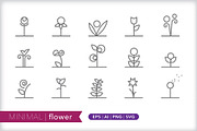 Minimal flower icons, an Outline Icon by Picture Window (Thumbnail 1 of 5)