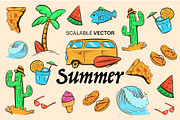 Summer Vector Illustration, an Illustration by TheTrueStroke (Thumbnail 1 of 12)
