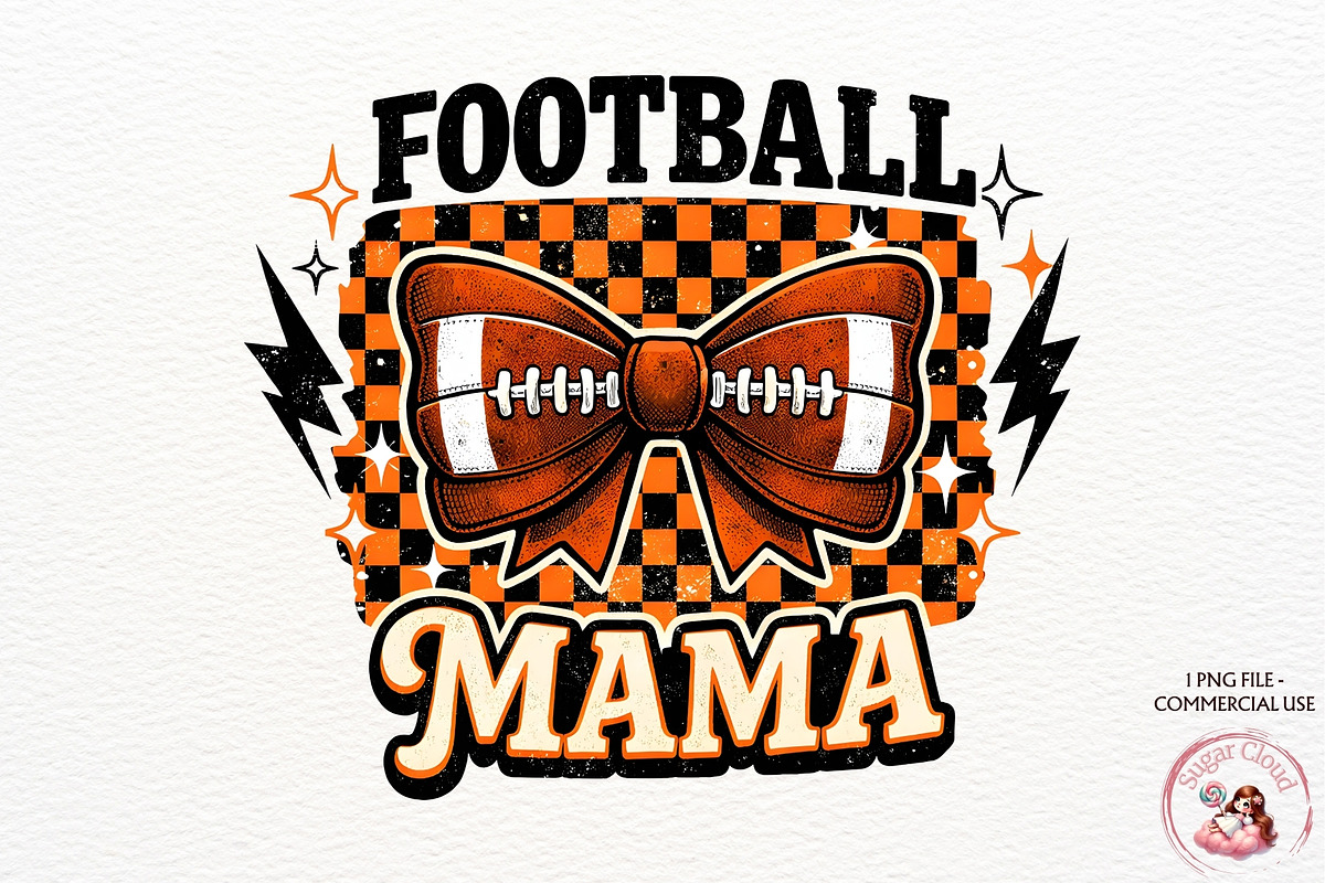 Football Mama Png Tshirt Bow Sports, a Sport Illustration by SugarCloudStudioArt (Photo 1 of 6)