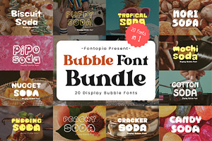 20 Display Bubble Fonts Bundle