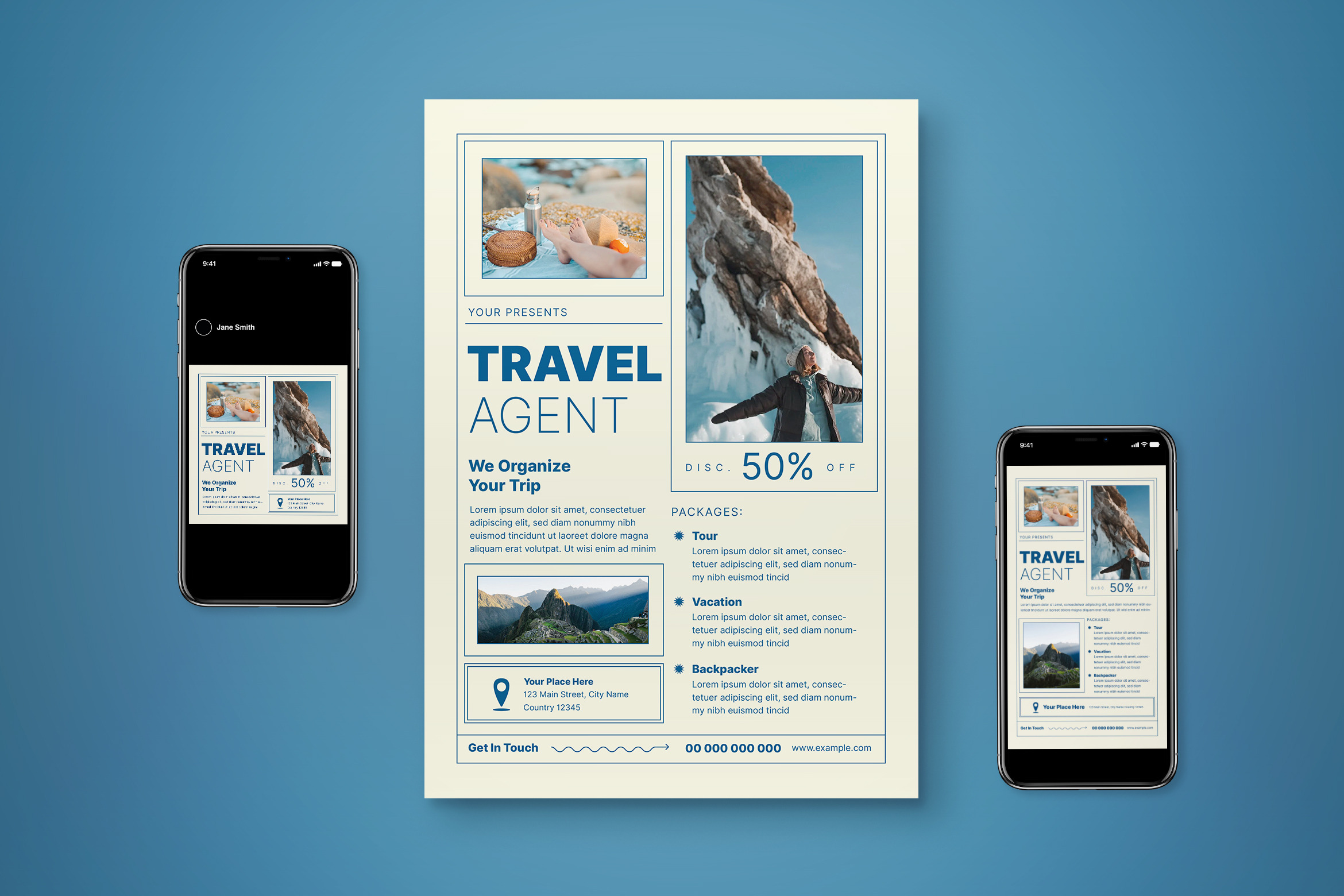 Travel Agent Flyer Set, a Flyer Template by graphicook