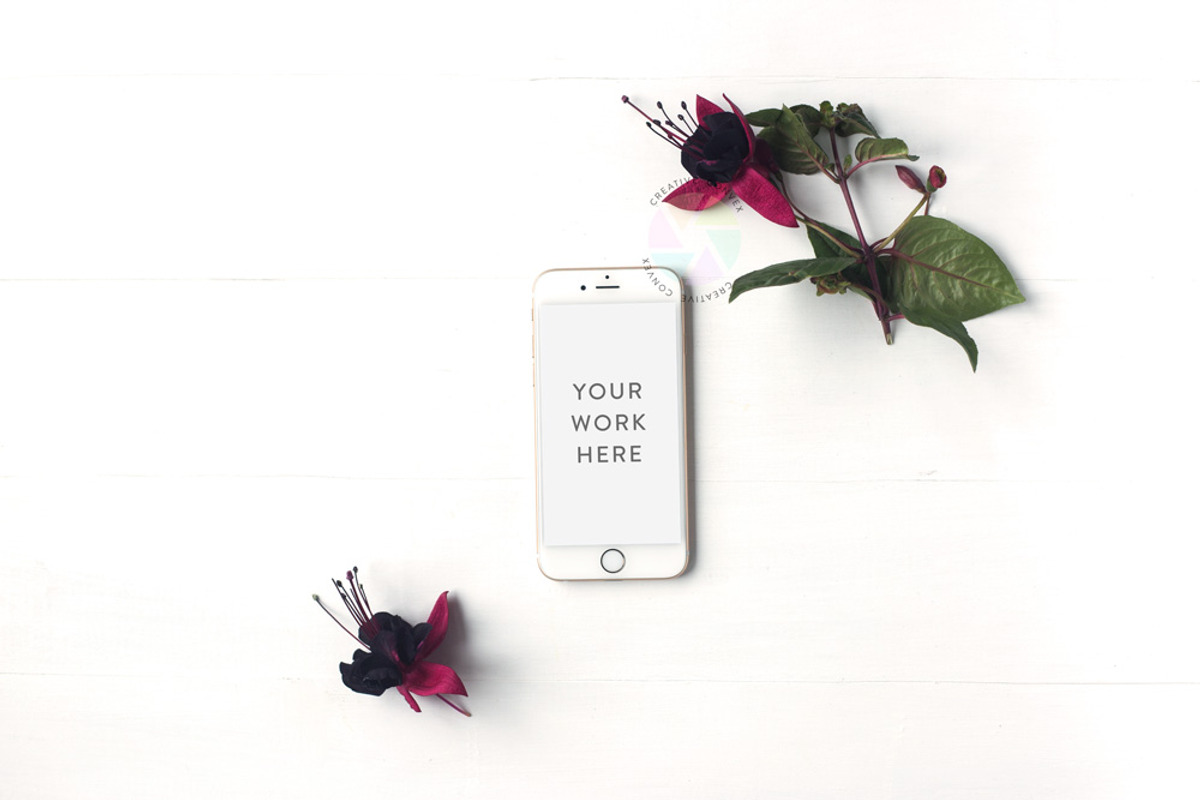 Floral Mockups Bundle : 50% off, an iPhone Mockup by Creative Convex (Photo 6 of 6)