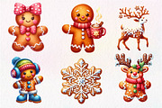 Christmas Gingerbread Clipart, an Illustration by Dream Creation (Thumbnail 2 of 7)