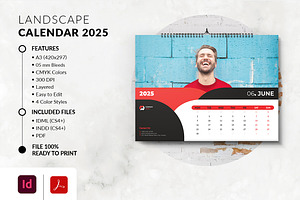 Landscape Calendar 2025 Template