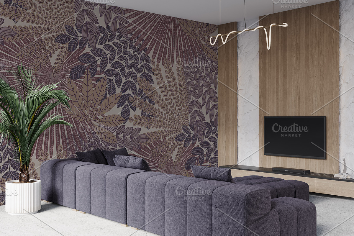 Wallpaper mockup Luxury living room, a Household Mockup by Hunny Badger (Photo 8 of 8)