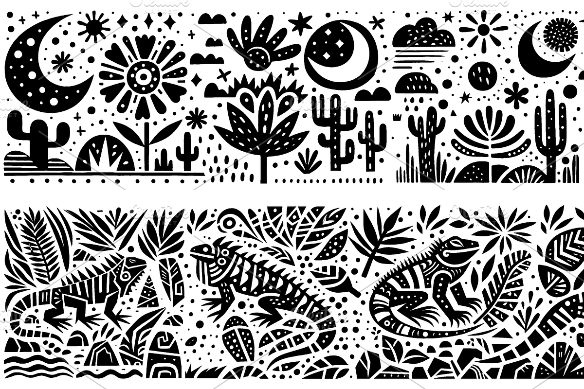 Vintage Flowers Folk Art, a Decorative Illustration by devastd (Photo 7 of 28)