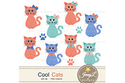 Cat Digital Papers & Cliparts, a Pattern Graphic by JennyL Designs (Thumbnail 2 of 6)