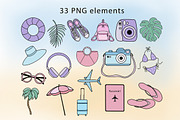Travel Clipart Set, a Decorative Illustration by Mari_Caliart (Thumbnail 2 of 9)
