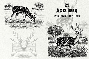 Axis Deer Wildlife Graphics, an Animal Illustration by DENIDigitalArtSudio