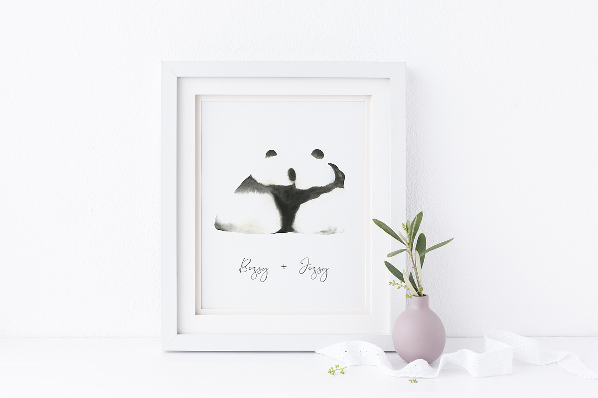 Watercolor Panda Family, an Animal Illustration by Catherine Wheel (Photo 6 of 17)