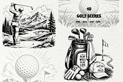 Golf Sport Line Art Graphics, a Sport Illustration by DENIDigitalArtSudio (Thumbnail 1 of 7)