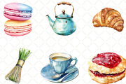 Watercolor Tea Time Clipart Bundle, an Illustration by Black Bird Studio (Thumbnail 2 of 6)