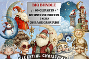 Celestial Christmas Collage Bundle, an Object Graphic by GiraffeCreative (Thumbnail 1 of 9)