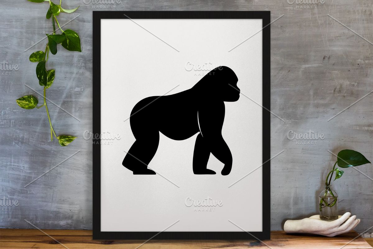 Gorilla Silhouette SVG, an Animal Illustration by newminddesign (Photo 3 of 3)