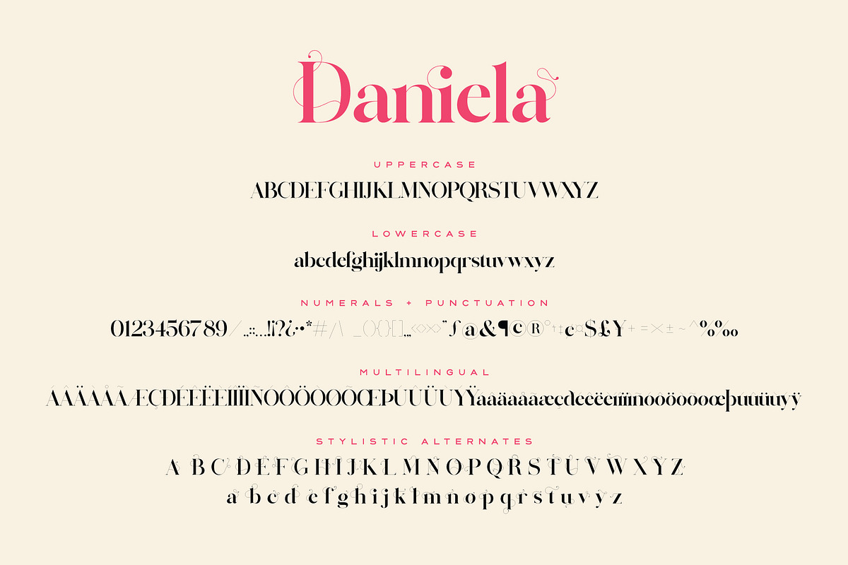 Daniela | Decorative Serif Font, a Font by Monterey Studio (Photo 2 of 3)