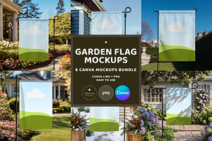 Garden Yard Flag Canva Mockup Bundle, a Household Mockup by PrintStarXS