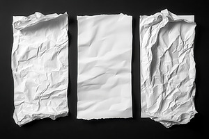Three crumpled white paper sheets on, a Background Photo by Pixeness Studio