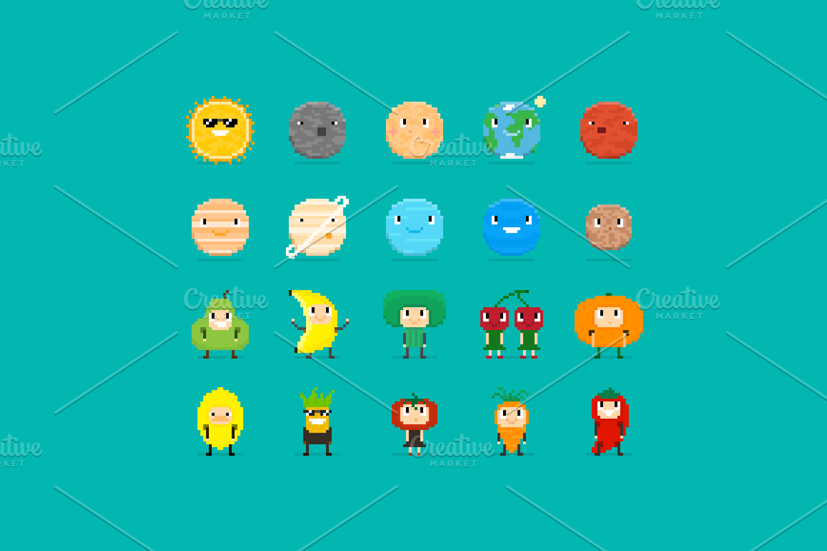 100 Pixel Art Characters - 2 preview 6