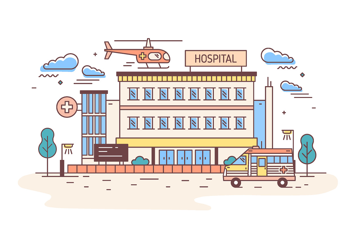 Hospital line art, a Healthcare Illustration by Good Studio (Photo 2 of 4)