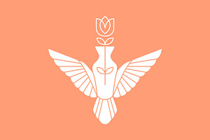vase pots flower feminine wings logo, a Branding & Logo Template by devastd