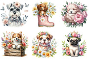 Whimsical Spring Dogs Clipart, an Illustration by DreamPrint404 (Thumbnail 3 of 6)