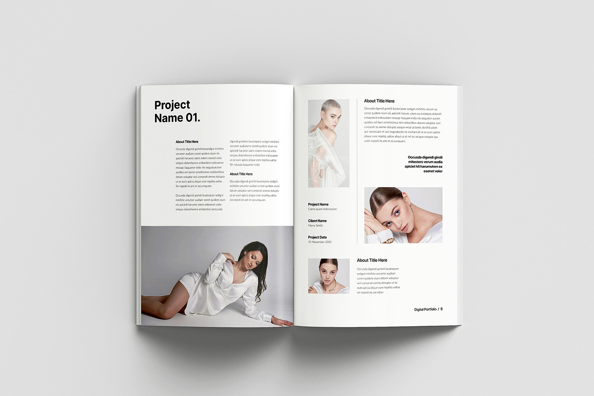 Fashion Minimal Portfolio Template, a Brochure Template by Spark_Creative (Photo 3 of 14)