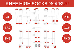 Knee High Socks - Template Mockup