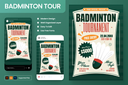 Classic Badminton Flyer Set, a Flyer Template by Annora Studio (Thumbnail 1 of 6)