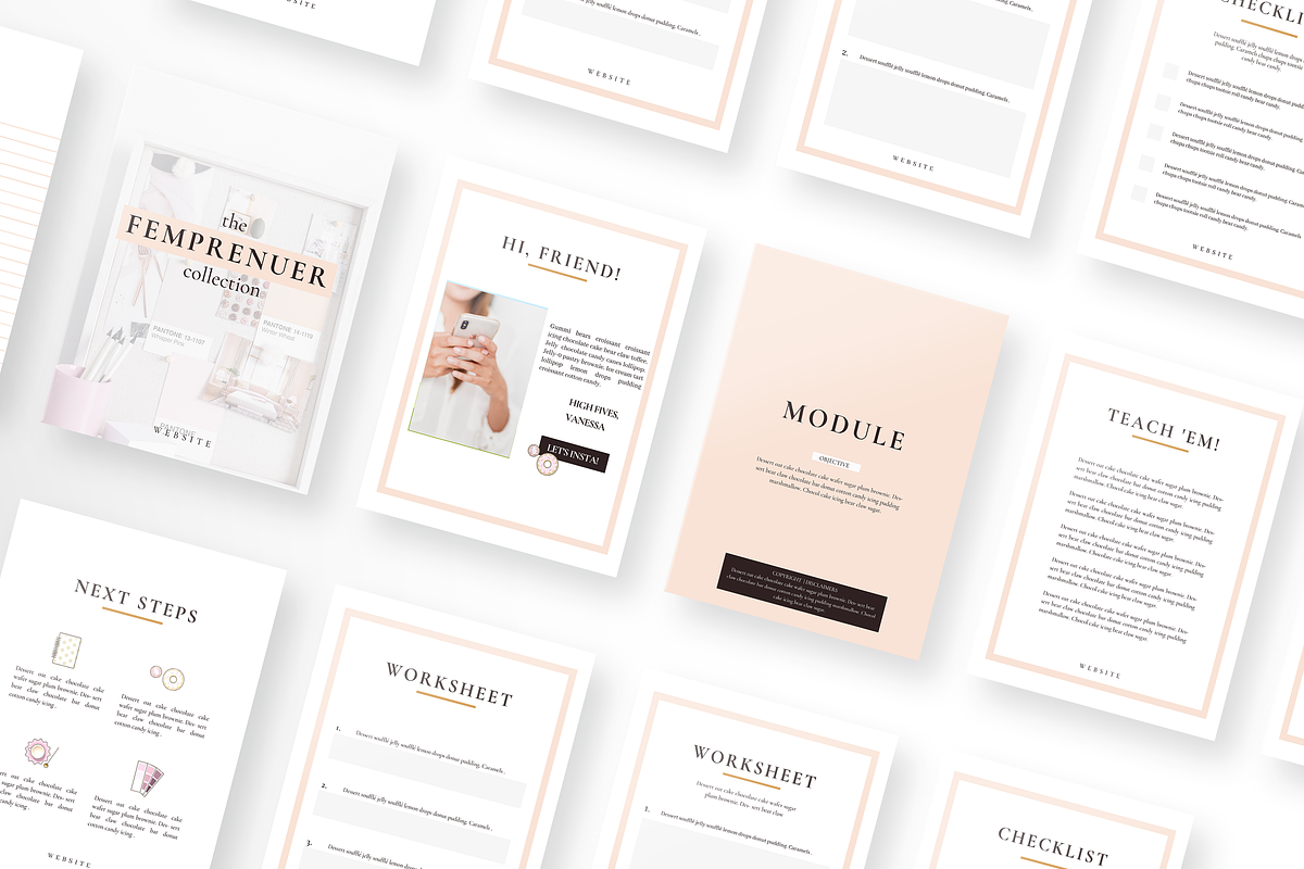 Femprenuer Canva Course Templates, a Presentation Template by VanessaRyan.co (Photo 4 of 4)