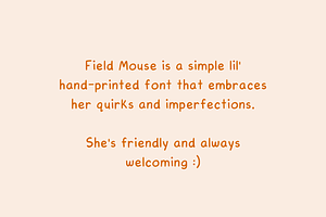 Field Mouse A Hand-Printed Font