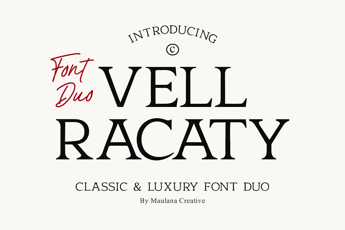 Vell Racaty Classic Luxury Font Duo, a Serif Font by Maulana Creative (Photo 1 of 7)