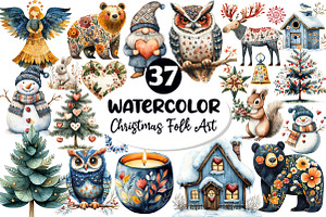 Christmas Scandinavian Folk Art Clip, an Illustration by Dream Creation