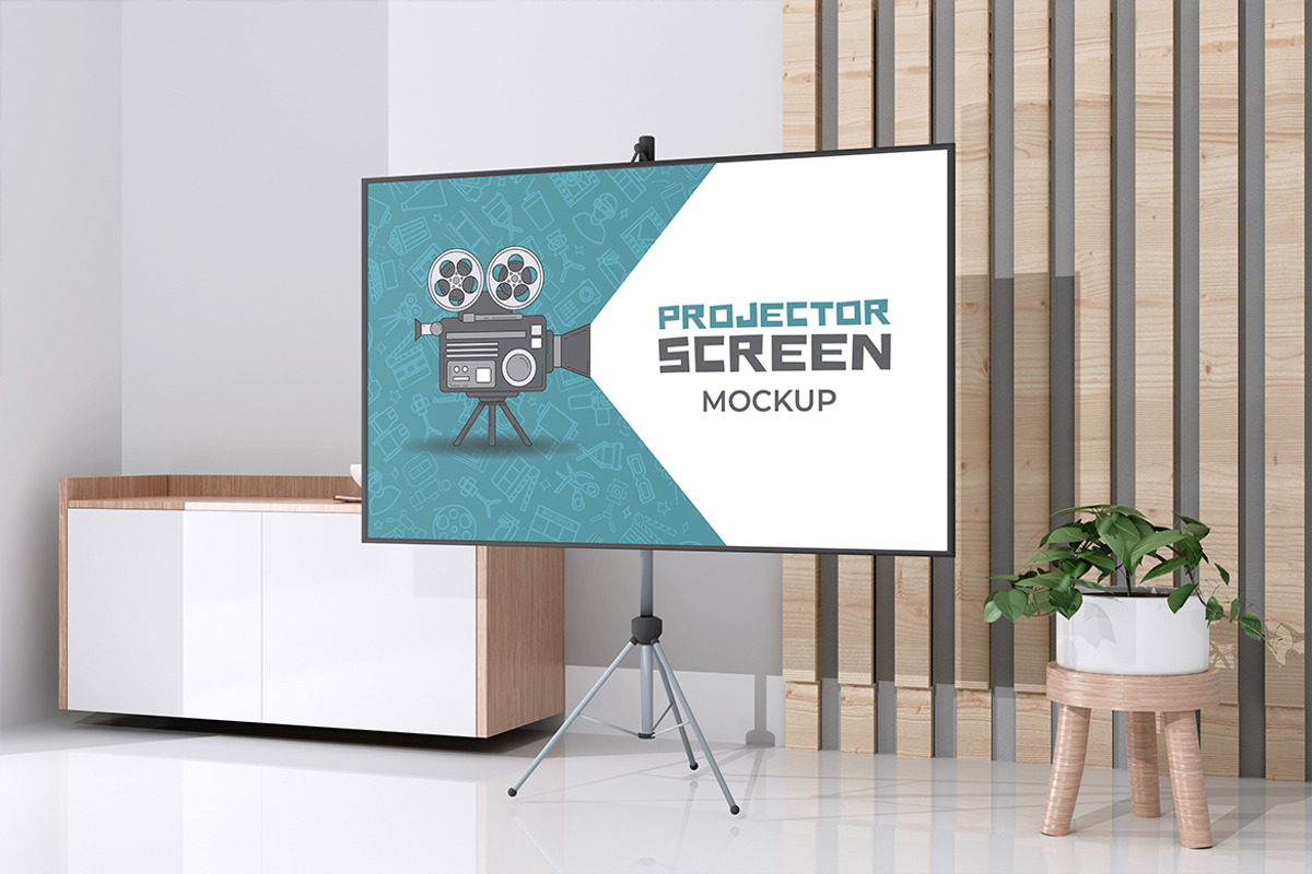 Projector screen Mockup, a Device Mockup by HanaSaka_Studio