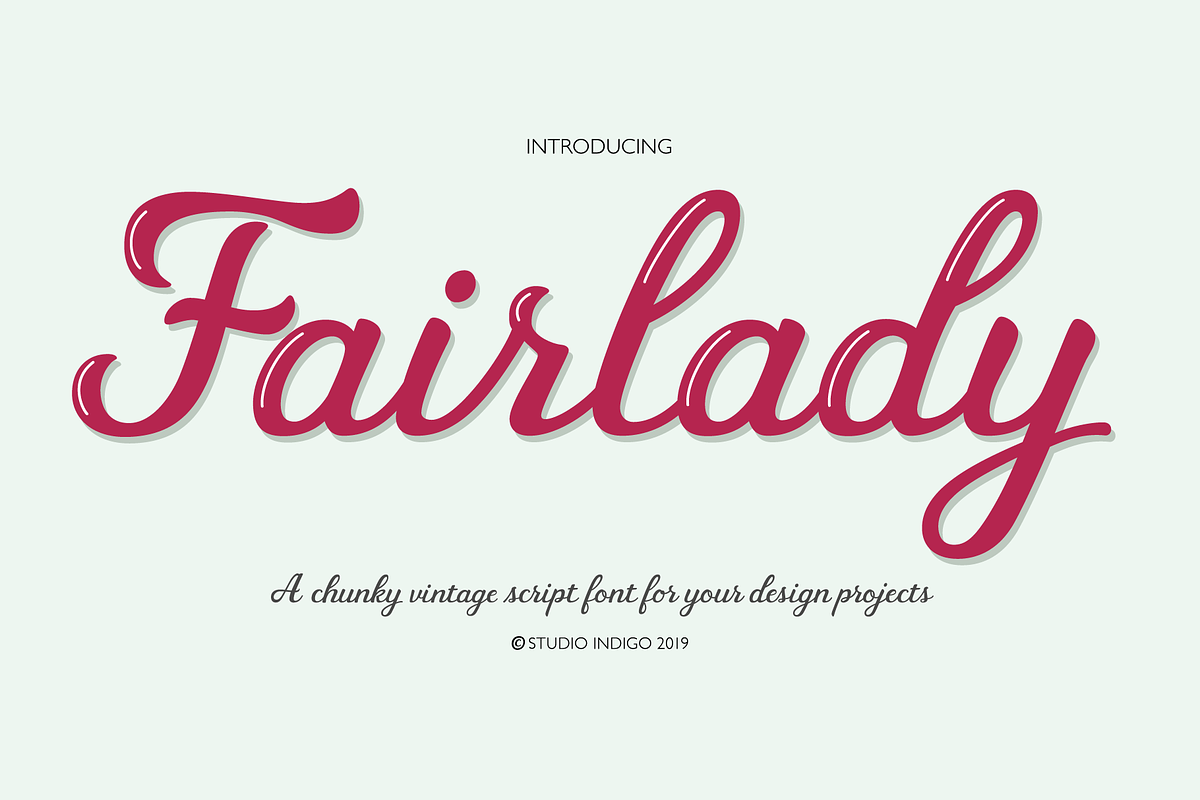 Fairlady a Vintage Script Font, a Script Font by Studio Indigo (Photo 2 of 9)