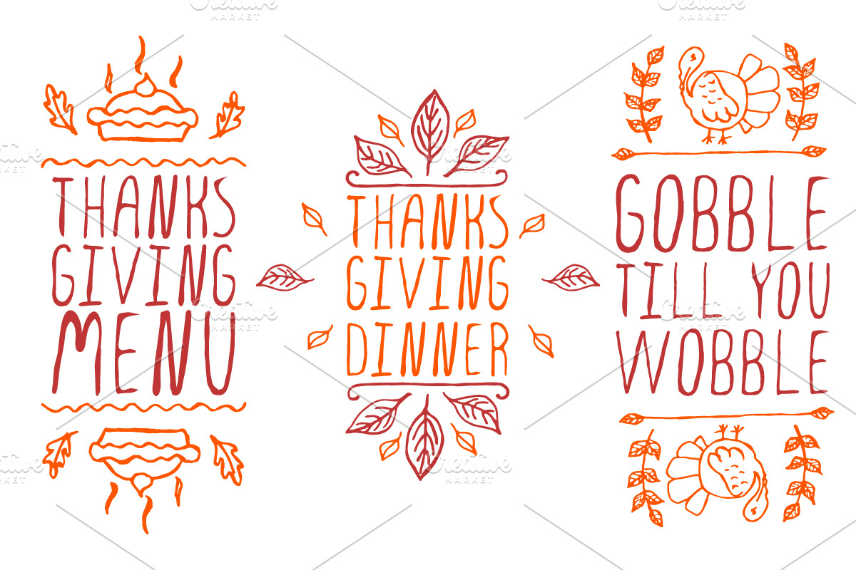 Thanksgiving - handdrawn elements 2, an Illustration by AV Design (Photo 3 of 4)
