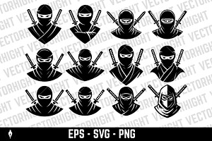Vector logo of a ninja warrior, a Person Illustration by Vectorhight