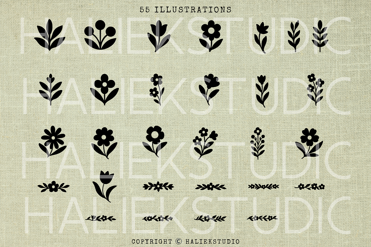 55 Floral Flourish SVG Illustrations, a Decorative Illustration by HalieKStudio (Photo 3 of 9)