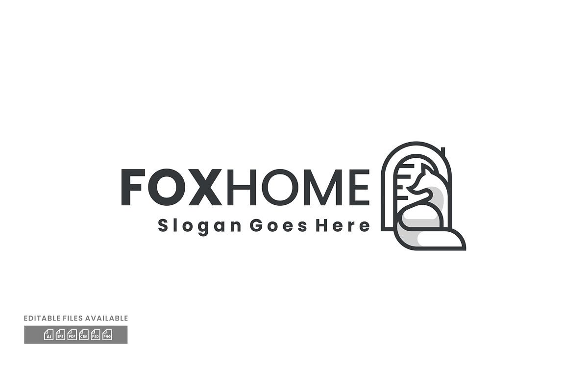 Fox Home Line Art Logo, a Branding & Logo Template by ivan_artnivora