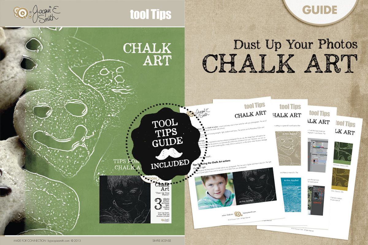 Chalk Art Actions - Bundle, an Action Add-On by WhiteSpace Design Studio