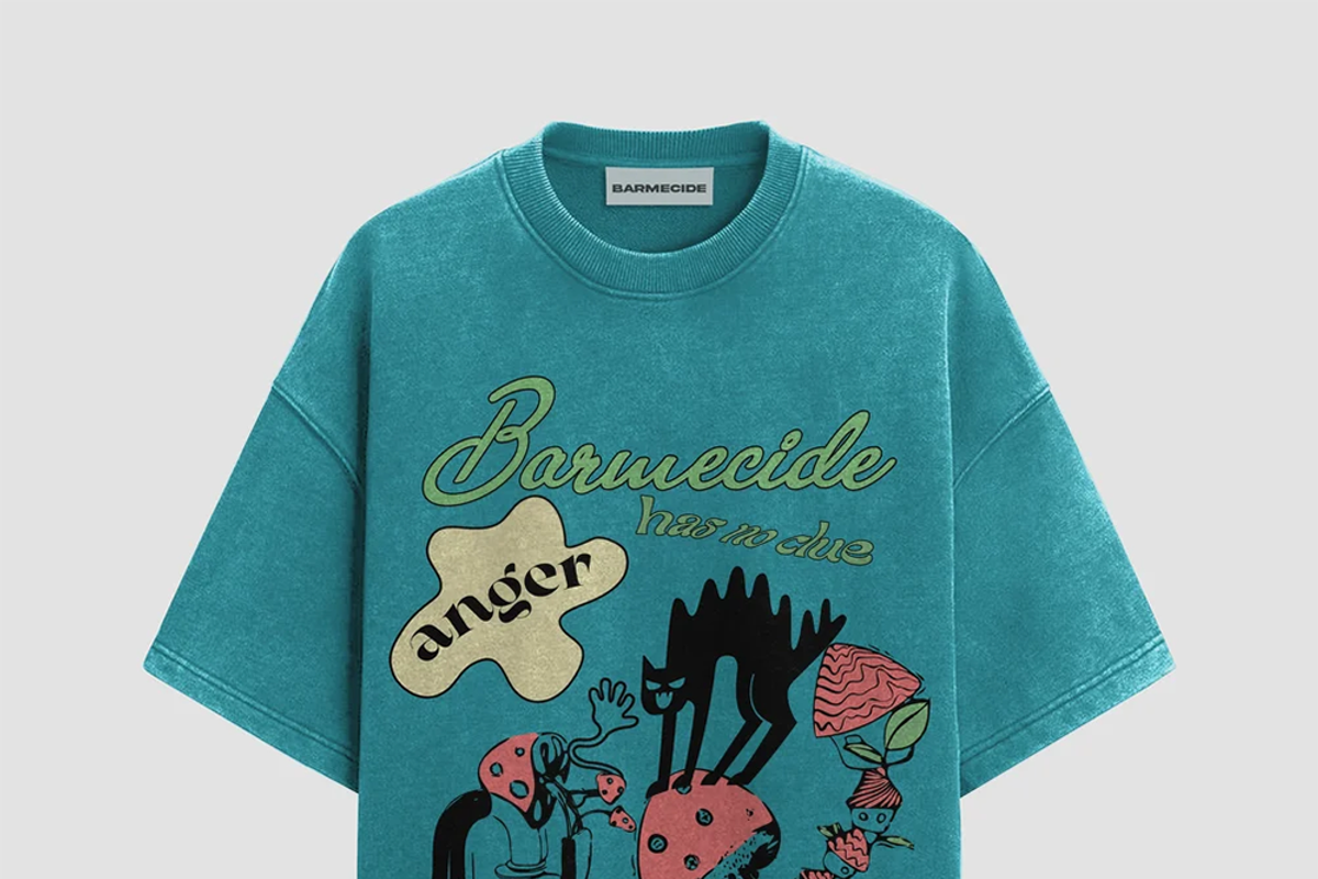 Washed boxy fit t-shirt mockup, a Shirt Mockup by Barmecide Mockup Studio (Photo 4 of 4)