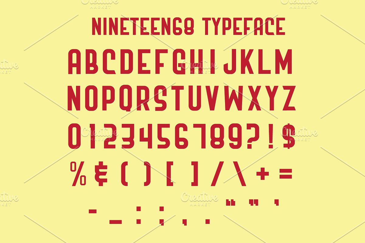 Nineteen68 - Retro Typeface, a Font by Kuya Carthy Art + Design (Photo 3 of 3)
