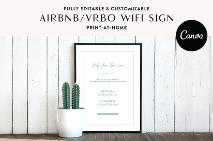Beach House Wifi Sign - Airbnb Hosts