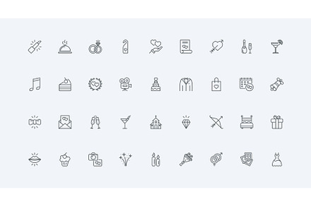 Marriage wedding ceremony icons, an Object Illustration by Lemberg Vector