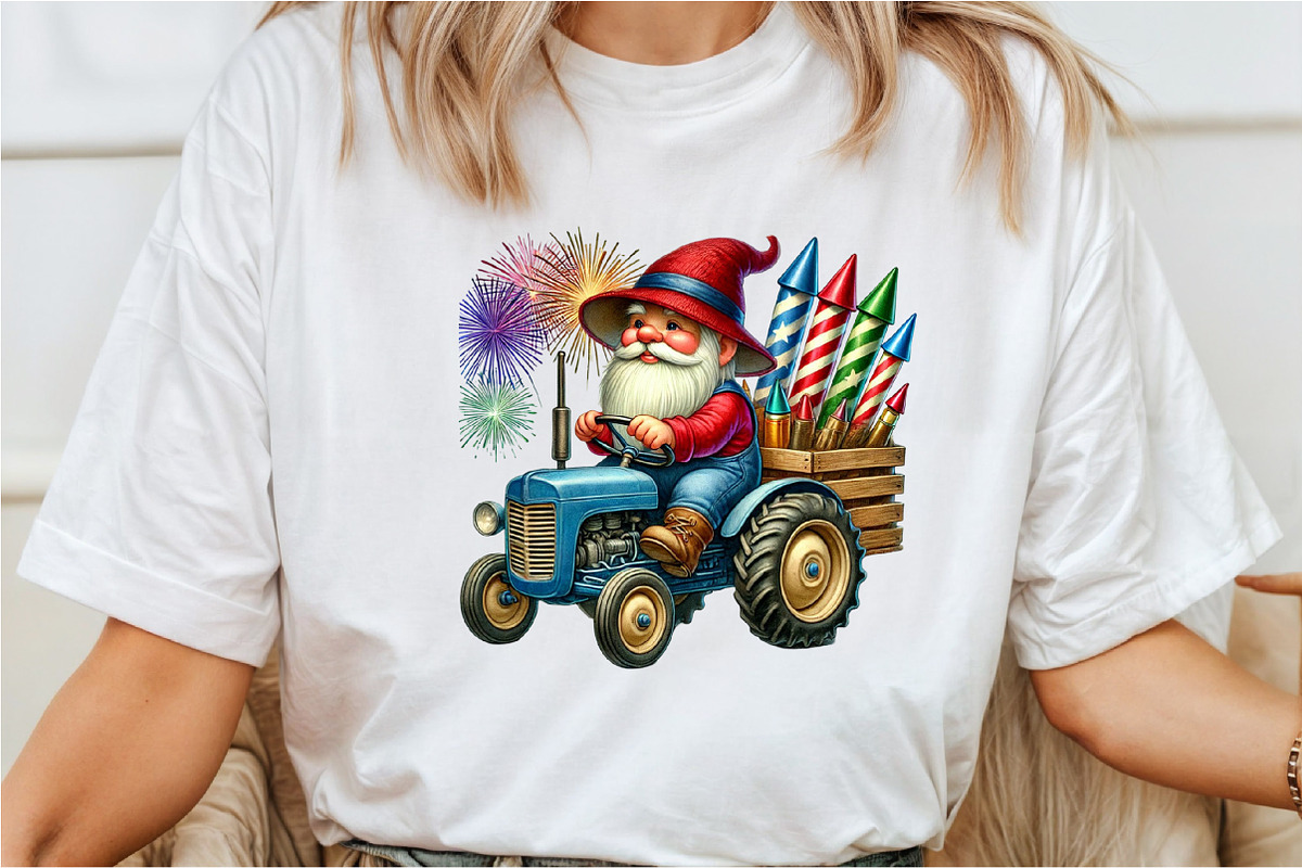 4th Of July gnomes Tractor Clipart, an Illustration by Rose Art (Photo 4 of 6)