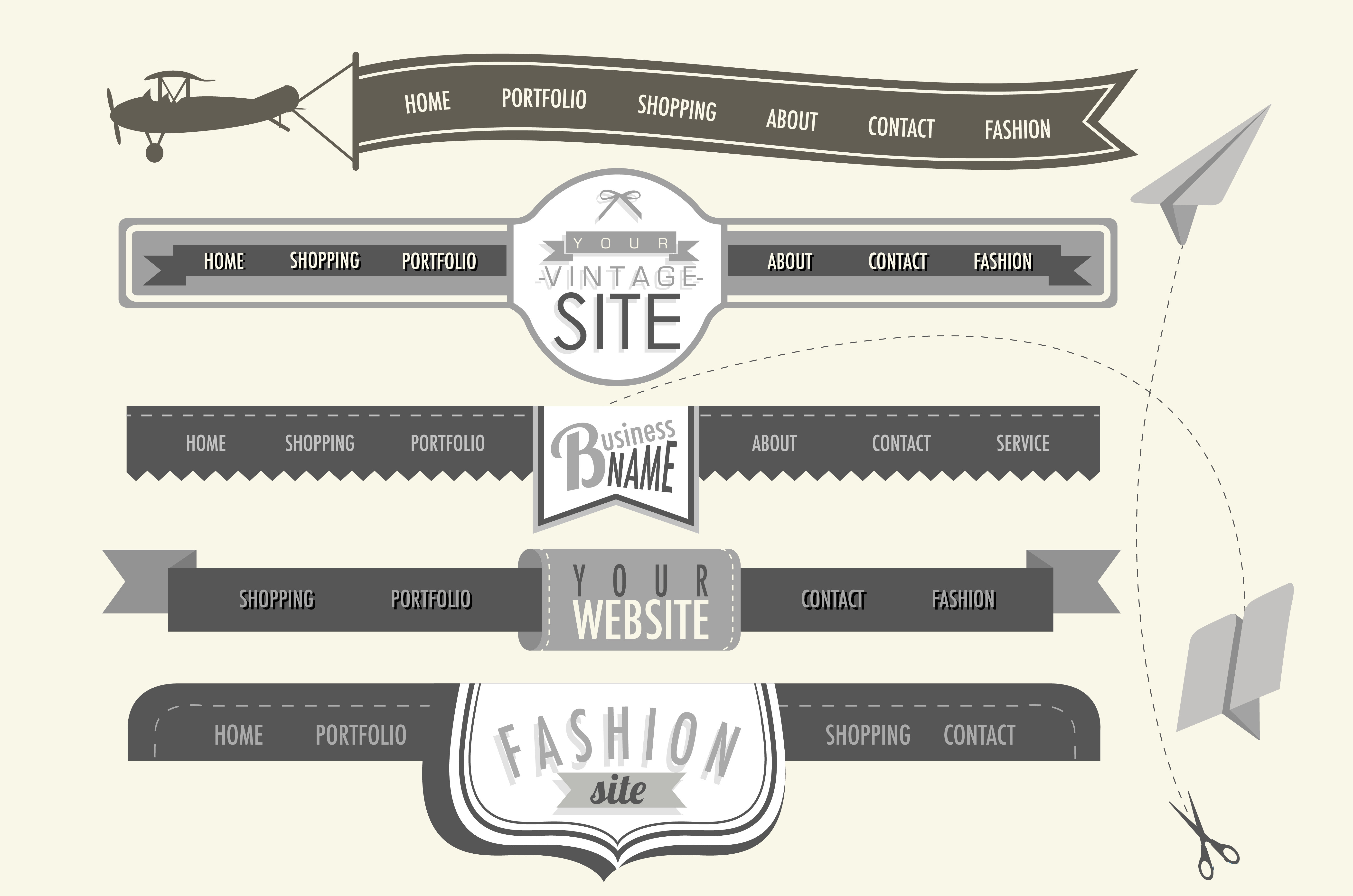 Website headers, a Templates & Theme by Vector Maker | Creative Market